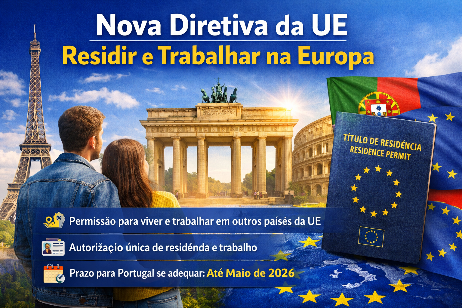 Tudo sobre a nova Diretiva da União Europeia que muda as regras de residir e trabalhar na UE — e o que isso significa para residentes em Portugal.