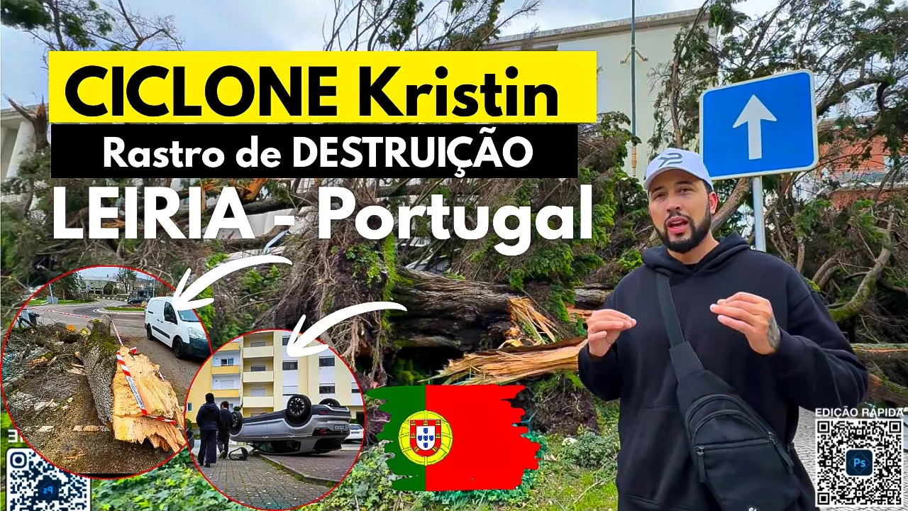 O Rastro de Destruição Do Ciclone Kristin em Leiria, Portugal 🇵🇹